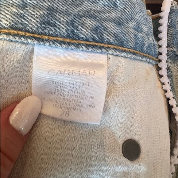 EUC CARMAR Zuni Beatrice White Zipper High Waisted Denim Skirt Size 28 - Picture 11 of 13